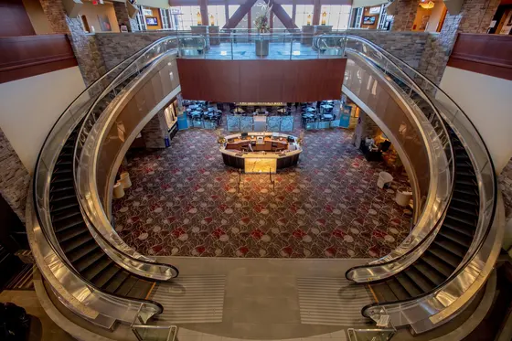 River Rock casino floor seen from the gallery
